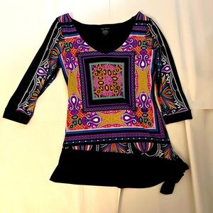Multicolor stunning signature Eva Varro top XS extra small